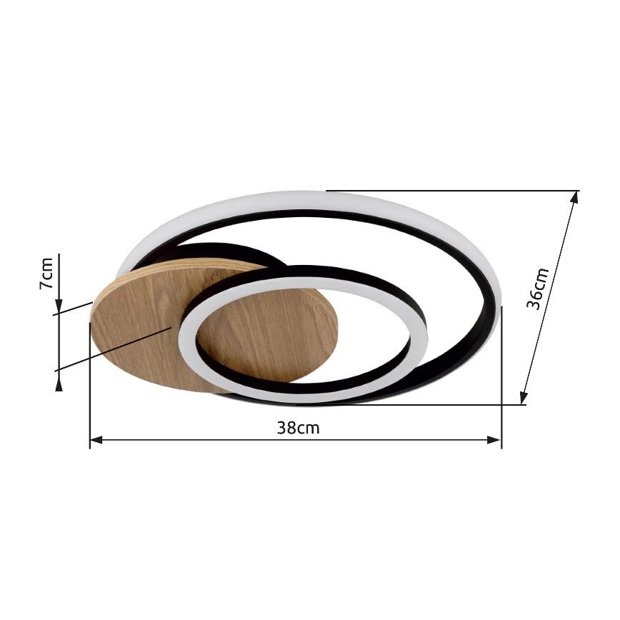 Globo - LED Stropna svetilka LED/24W/230V črna