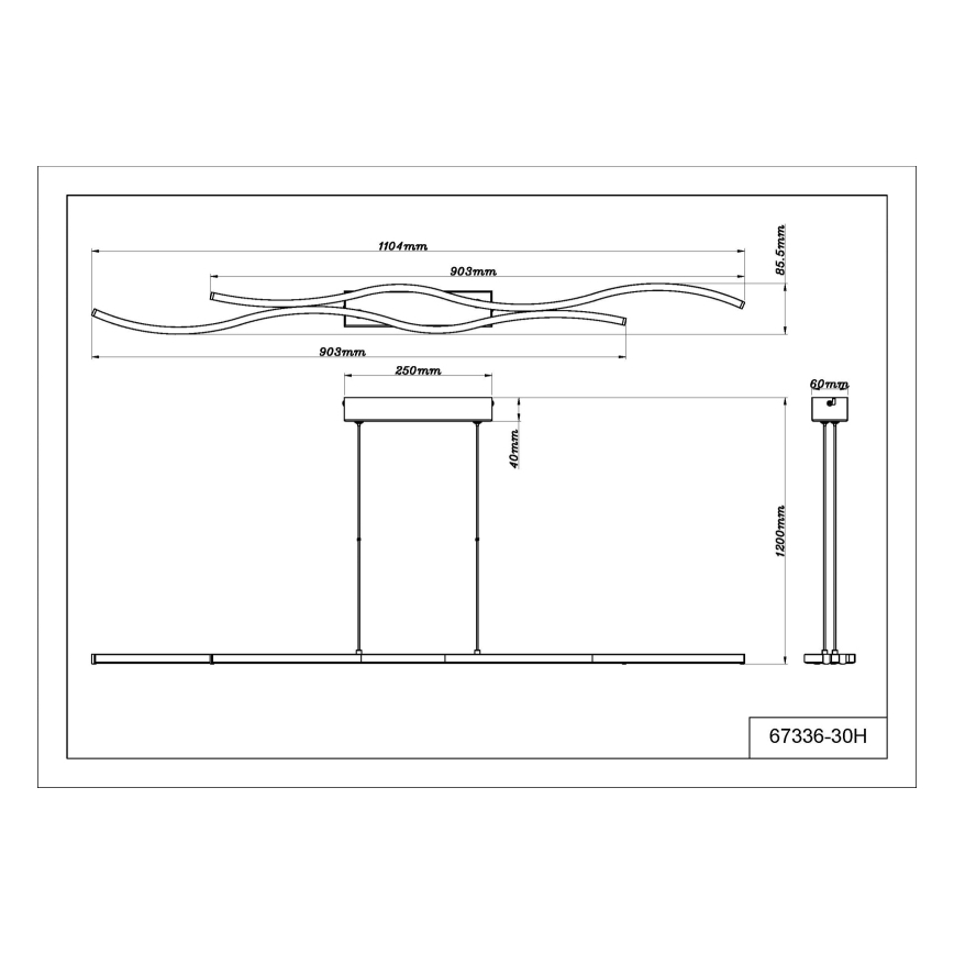 Globo - LED Lestenec na vrvici LED/30W/230V 3000K črna