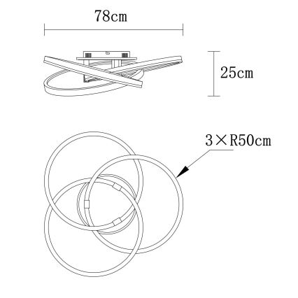Globo - LED stropna svetilka z zatemnjevanjem LED/75W/230V 2700-6000K premer 78 cm + daljinski upravljalnik