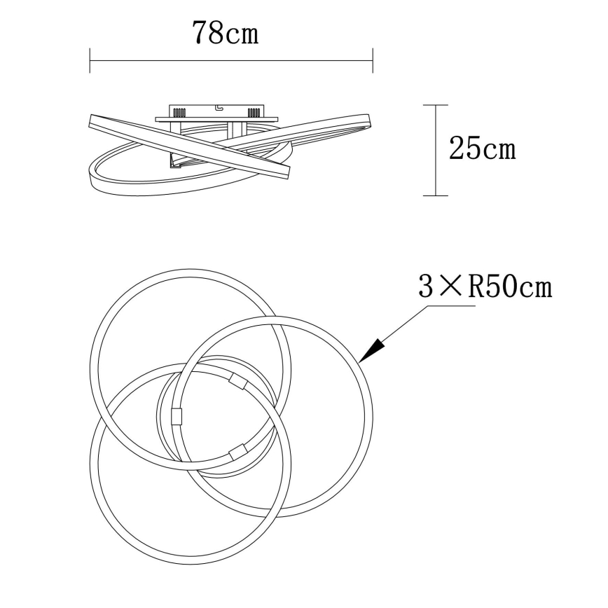 Globo - LED stropna svetilka z zatemnjevanjem LED/75W/230V 2700-6000K premer 78 cm + daljinski upravljalnik