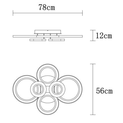 Globo - LED Zatemnitvena stropna svetilka LED/60W/230V 2700-6000K 56x78 cm antracit + Daljinski upravljalnik