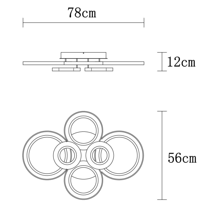 Globo - LED Zatemnitvena stropna svetilka LED/60W/230V 2700-6000K 56x78 cm antracit + Daljinski upravljalnik