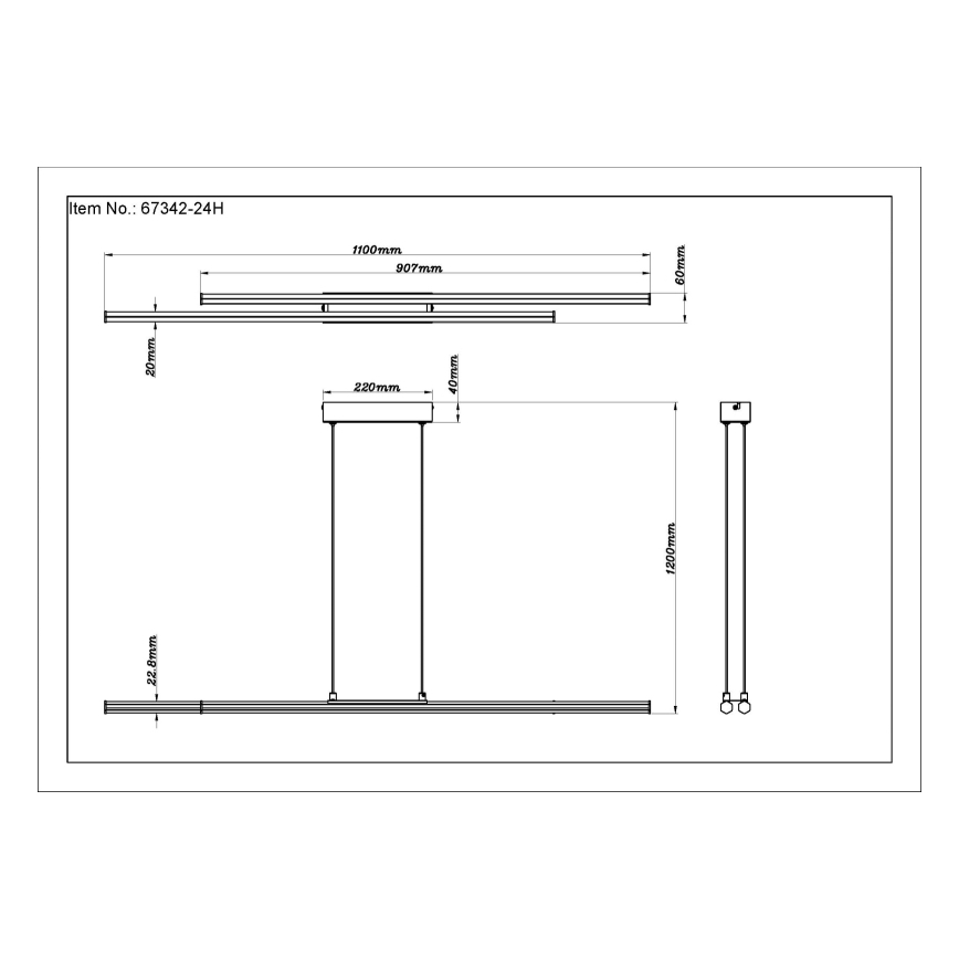 Globo - LED Lestenec na vrvici LED/24W/230V 3000K črna