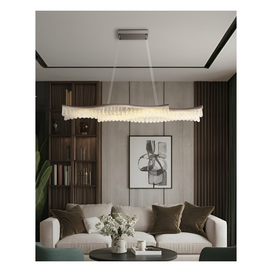 Globo - LED Lestenec na vrvici LED/35W/230V 3200K mat krom