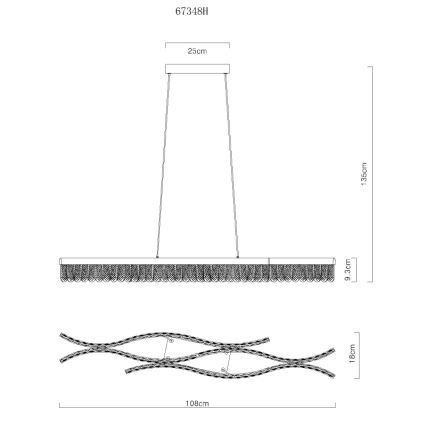 Globo - LED Lestenec na vrvici LED/35W/230V 3200K mat krom