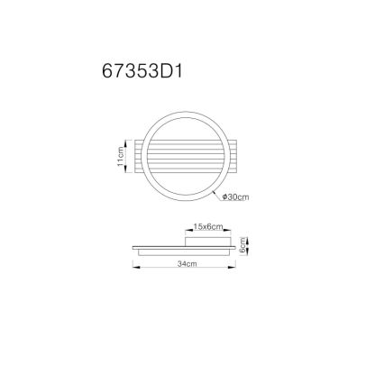 Globo - LED Stropna svetilka LED/12W/230V 3000K 30x34 cm