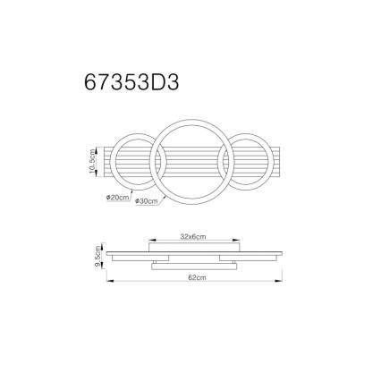 Globo - LED Stropna svetilka LED/24W/230V 3000K 30x62 cm