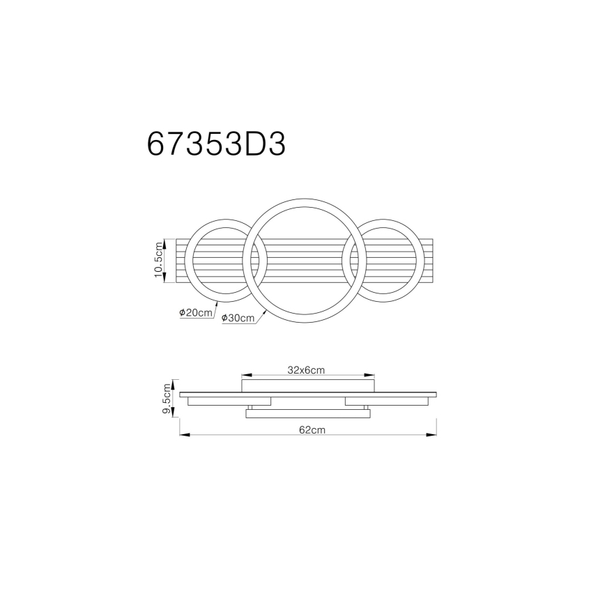 Globo - LED Stropna svetilka LED/24W/230V 3000K 30x62 cm