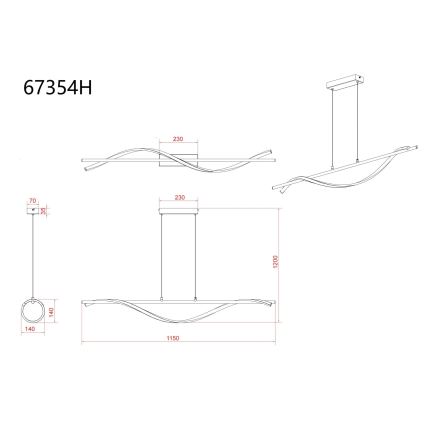 Globo - LED lestenec na jekleni vrvi LED/30W/230V 3000K