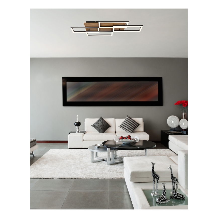 Globo - LED zatemnljivo stropno svetilo LED/40W/230V 2700-6500K 32,5x87,5 cm rjava/črna + daljinski upravljalnik