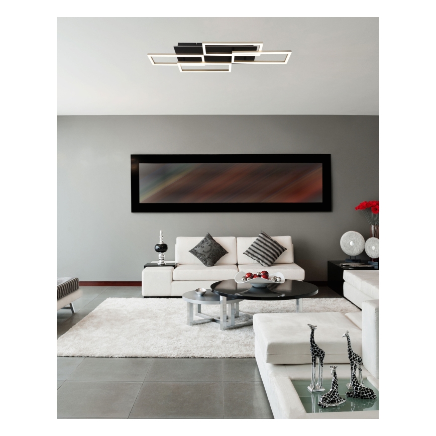Globo - LED zatemnljivo stropno svetilo LED/40W/230V 2700-6500K 32,5x87,5 cm črna + daljinski upravljalnik