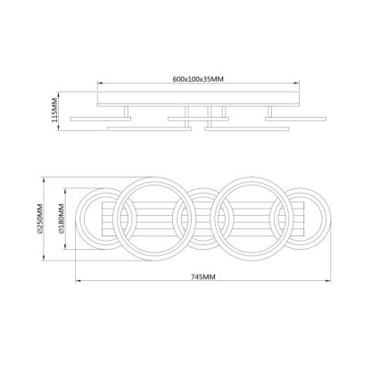Globo - LED stropna svetilka LED/34W/230V 3000/4200/6000K