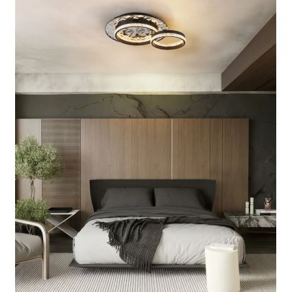 Globo - LED Stropna svetilka LED/24W/230V 3000K 40x50,5 cm črna/sijajni krom