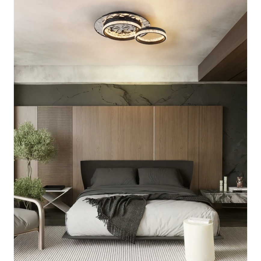 Globo - LED Stropna svetilka LED/24W/230V 3000K 40x50,5 cm črna/sijajni krom
