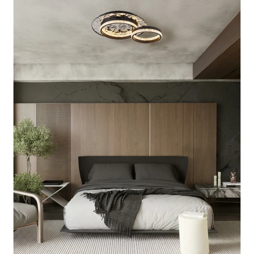 Globo - LED Stropna svetilka LED/24W/230V 3000K 40x50,5 cm črna/sijajni krom