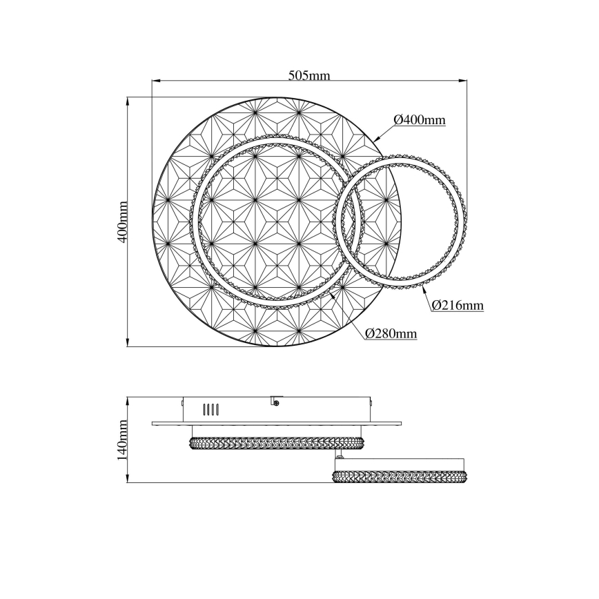 Globo - LED Stropna svetilka LED/24W/230V 3000K 40x50,5 cm črna/sijajni krom