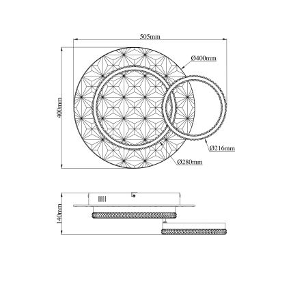 Globo - LED Stropna svetilka LED/24W/230V 3000K 40x50,5 cm črna/zlata
