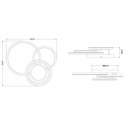 Globo - LED stropna svetilka LED/40W/230V 3000K 49x39 cm
