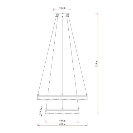 Globo - LED zatemnljiv viseči lestenec na kablu LED/60W/230V 2700-6000K + daljinski upravljalnik