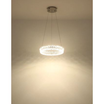 Globo - LED zatemljiv lestenec na kablu LED/24W/230V 2700-6000K prozoren + daljinski upravljalnik
