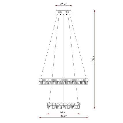 Globo - LED zatemnljiv lestenec na kablu LED/60W/230V 2700-6000K prozoren + daljinski upravljalnik