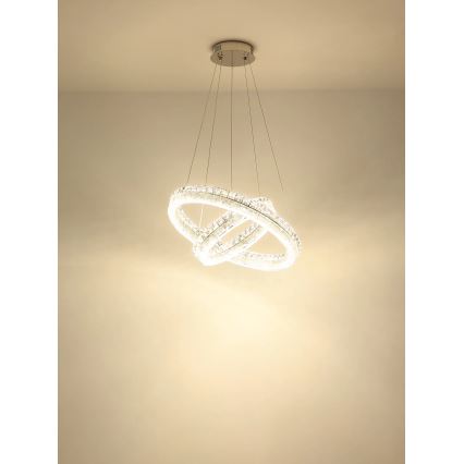 Globo - LED viseči lestenec na kablu z možnostjo zatemnitve LED/72W/230V 2700-6000K, prozorno steklo + daljinski upravljalnik