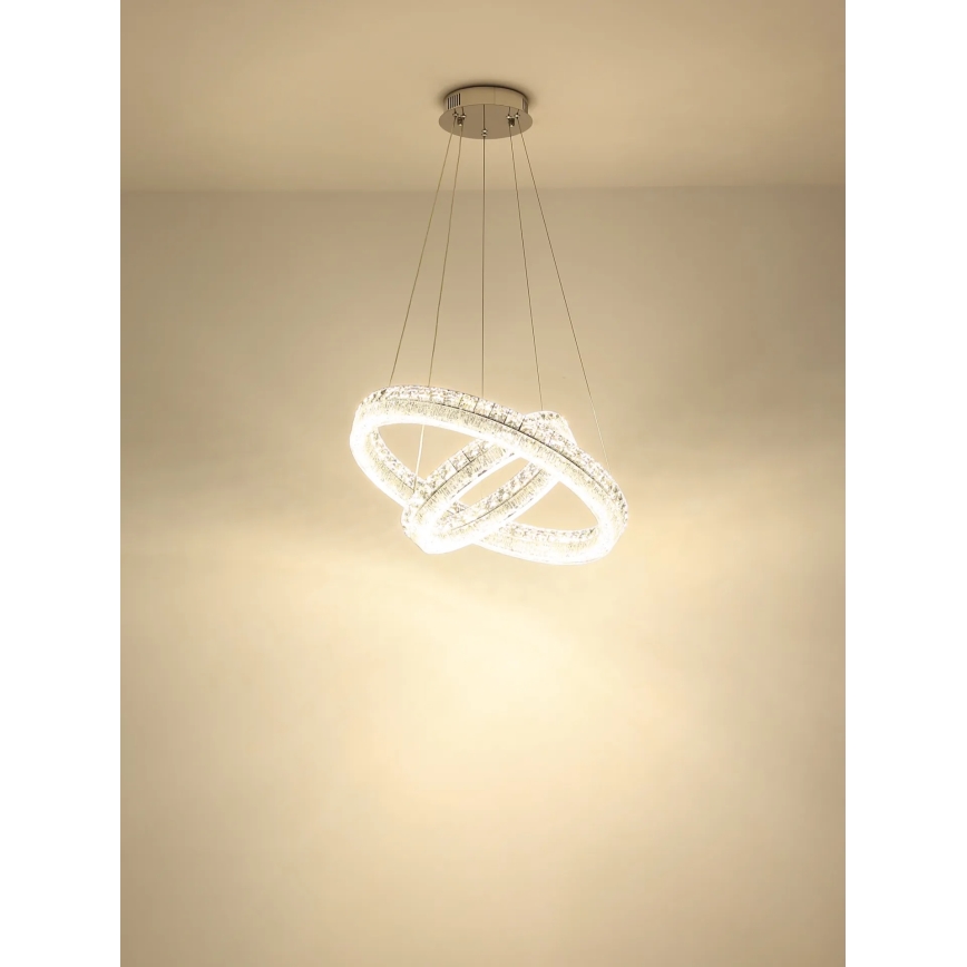 Globo - LED viseči lestenec na kablu z možnostjo zatemnitve LED/72W/230V 2700-6000K, prozorno steklo + daljinski upravljalnik