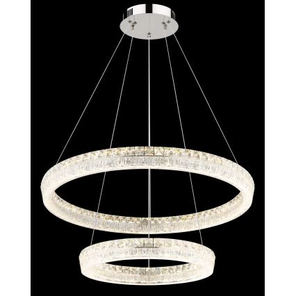 Globo - LED viseči lestenec na kablu z možnostjo zatemnitve LED/72W/230V 2700-6000K, prozorno steklo + daljinski upravljalnik