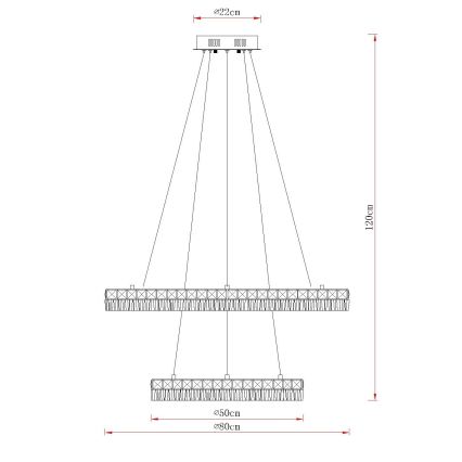 Globo - LED viseči lestenec na kablu z možnostjo zatemnitve LED/72W/230V 2700-6000K, prozorno steklo + daljinski upravljalnik