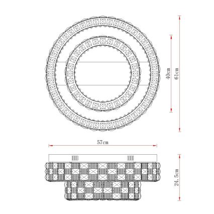 Globo - zatemnljiva stropna LED svetilka, 55 W/230 V, 2700–6000 K, premer 61 cm + daljinski upravljalnik