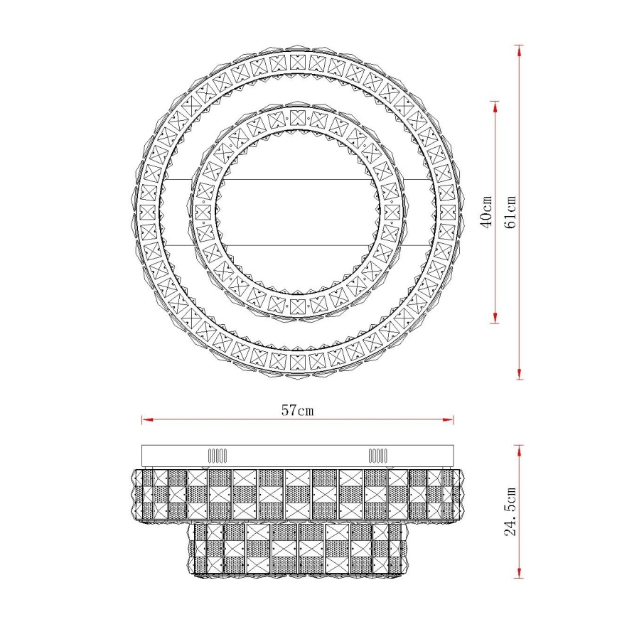 Globo - zatemnljiva stropna LED svetilka, 55 W/230 V, 2700–6000 K, premer 61 cm + daljinski upravljalnik