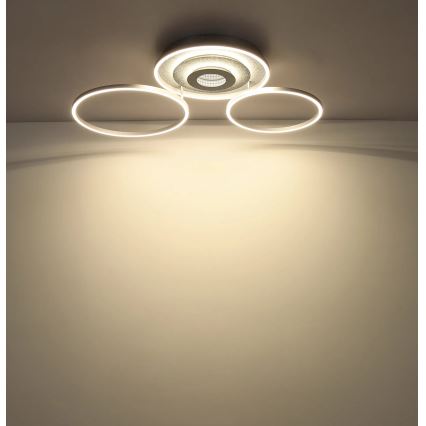 Globo - Stropna LED svetilka z zatemnjevanjem LED/40W/230V 2700-6500K 57x99,2 cm srebrna + daljinski upravljalnik