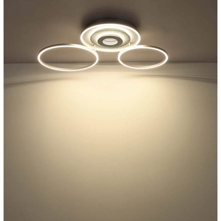 Globo - Stropna LED svetilka z zatemnjevanjem LED/40W/230V 2700-6500K 57x99,2 cm srebrna + daljinski upravljalnik