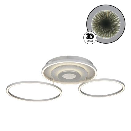 Globo - Stropna LED svetilka z zatemnjevanjem LED/40W/230V 2700-6500K 57x99,2 cm srebrna + daljinski upravljalnik