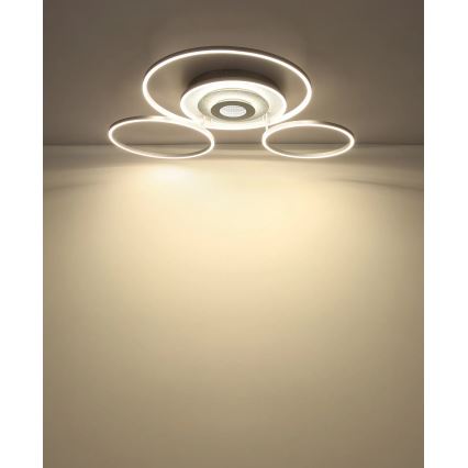 Globo - LED zatemnjivo stropno svetilo LED/60W/230V 2700-6500K 80,8x99,2 cm srebrno + daljinski upravljalnik