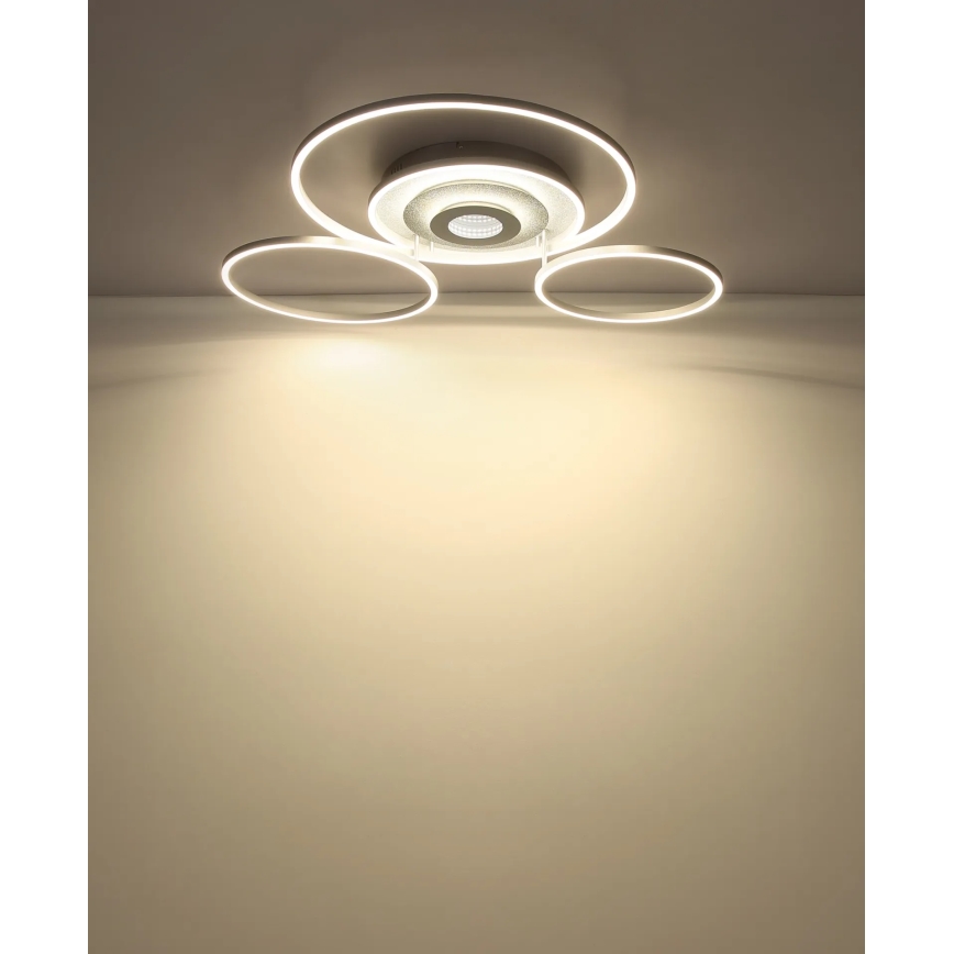 Globo - LED zatemnjivo stropno svetilo LED/60W/230V 2700-6500K 80,8x99,2 cm srebrno + daljinski upravljalnik