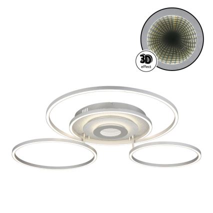 Globo - LED zatemnjivo stropno svetilo LED/60W/230V 2700-6500K 80,8x99,2 cm srebrno + daljinski upravljalnik