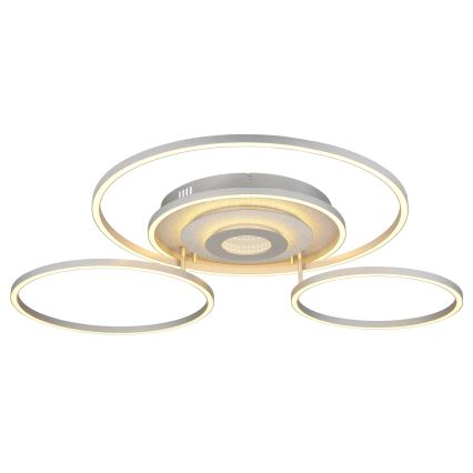 Globo - LED zatemnjivo stropno svetilo LED/60W/230V 2700-6500K 80,8x99,2 cm srebrno + daljinski upravljalnik