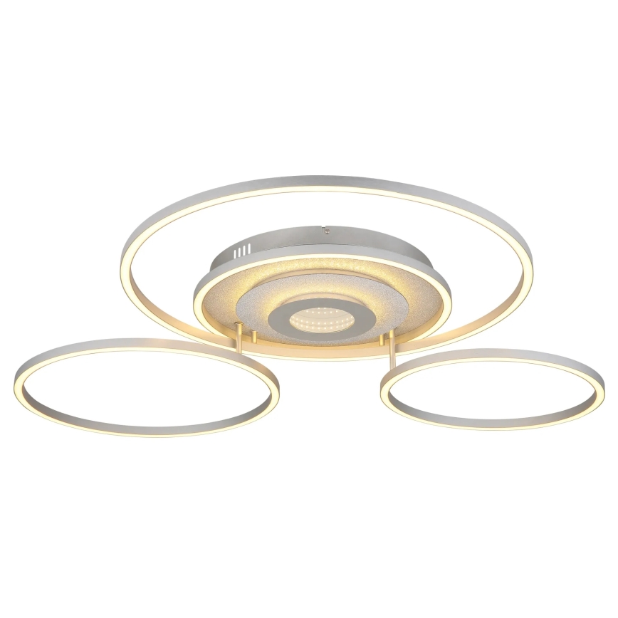 Globo - LED zatemnjivo stropno svetilo LED/60W/230V 2700-6500K 80,8x99,2 cm srebrno + daljinski upravljalnik
