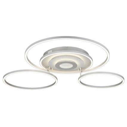 Globo - LED zatemnjivo stropno svetilo LED/60W/230V 2700-6500K 80,8x99,2 cm srebrno + daljinski upravljalnik