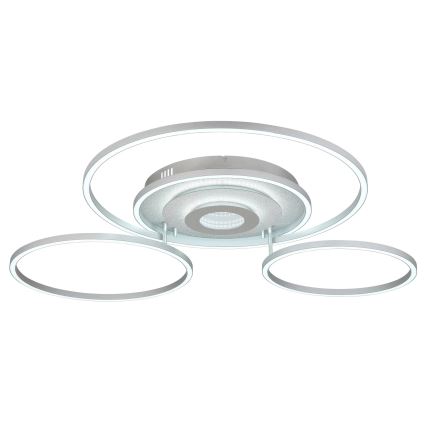 Globo - LED zatemnjivo stropno svetilo LED/60W/230V 2700-6500K 80,8x99,2 cm srebrno + daljinski upravljalnik