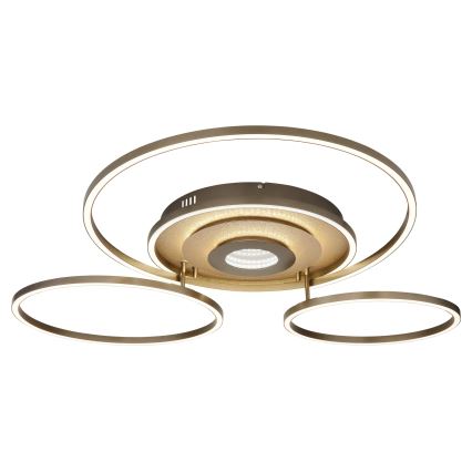 Globo - Zatemnjivo LED stropno svetilo LED/60W/230V 2700-6500K 80,8x99,2 cm medenina + daljinski upravljalnik