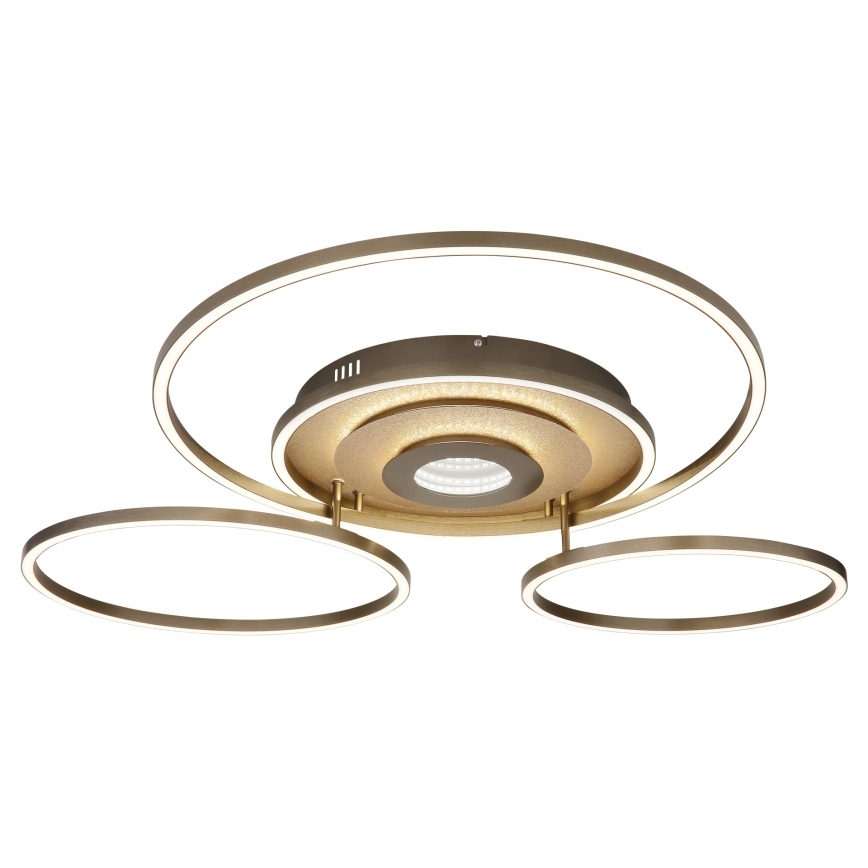 Globo - Zatemnjivo LED stropno svetilo LED/60W/230V 2700-6500K 80,8x99,2 cm medenina + daljinski upravljalnik