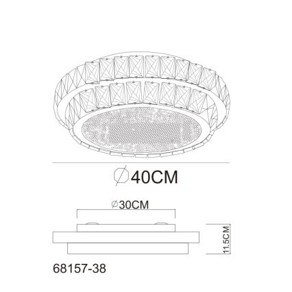 Globo - zatemnljivo LED stropno svetilo LED/38W/230V 2700-6000K, premer 40 cm + daljinski upravljalnik