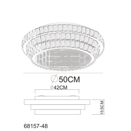 Globo - LED Zatemnitvena stropna svetilka LED/48W/230V 2700-6000K pr. 50 cm bela + Daljinski upravljalnik