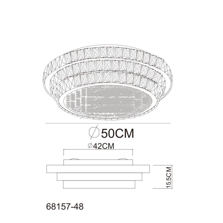 Globo - LED Zatemnitvena stropna svetilka LED/48W/230V 2700-6000K pr. 50 cm bela + Daljinski upravljalnik