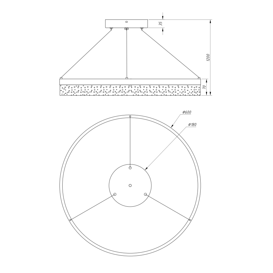 Globo - LED Lestenec na vrvici 1xLED/36W/230V