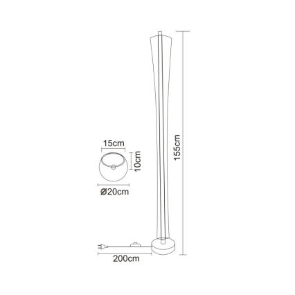 Globo - LED stoječa svetilka LED/48W/230V 2700/4000/6000K