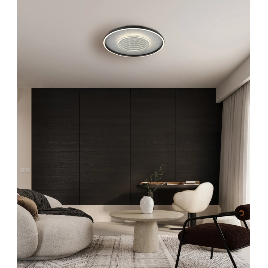 Globo - LED stropna svetilka LED/40W/230V, 3000/4000/6000K, premer 51,5 cm, črna