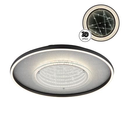 Globo - LED stropna svetilka LED/40W/230V, 3000/4000/6000K, premer 51,5 cm, črna